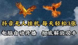 抖音无人直播，电脑全自动挂机，每天轻松300＋，彻底解放双手！-圆梦资源站