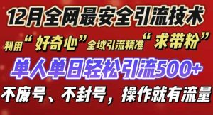 12 月份全网最安全引流创业粉技术来袭，不封号不废号，有操作就有流量【揭秘】-圆梦资源站