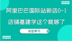 阿里巴巴国际站新店0-1，个人实践实操录制从0-1基建，店铺基建学这个就够了-圆梦资源站