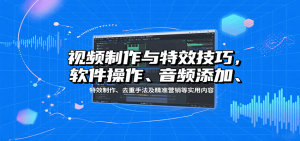 视频制作与特效技巧:软件操作、音频添加、特效制作、去重手法及精准营销等实用内容-圆梦资源站