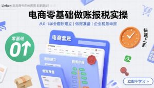 电商零基础做账报税实操快速上手，从0-1学会套账建立，做账准备，企业税务申报-圆梦资源站