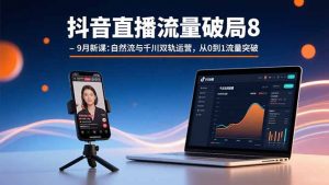 抖音直播流量破局8-9月新课：自然流与千川双轨运营，从0到1流量突破-圆梦资源站