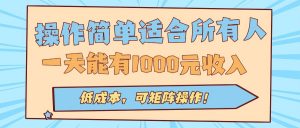 操作简单适合所有人全自动挂机项目，一天能有1000元收入，低成本，可矩…-圆梦资源站