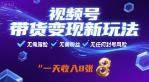 视频号带货变现新玩法,无需露脸,无需粉丝,无任何封号风险,一天收益8张【揭秘】-圆梦资源站