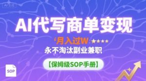 AI代写商单变现,月入过W,永不淘汰副业兼职【保姆级SOP手册】-圆梦资源站