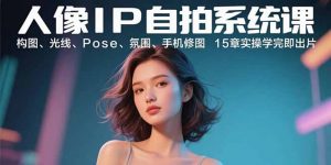 人像IP自拍系统课:构图、光线、Pose、氛围、手机修图 15章实操学完即出片-圆梦资源站