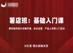 小红薯薯店商城卖货,基础入门课,教你如何进行店铺开通、后台设置、产品上传等入门知识-圆梦资源站