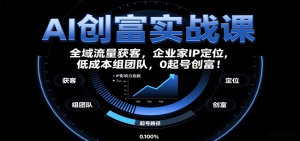 AI创富实战课:企业家IP定位,全域流量获客,低成本组团队,0起号创富!-圆梦资源站