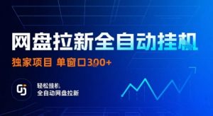 网盘拉新全自动挂G,独家项目,全自动运行完成拉新做任务,单窗口3张+【揭秘】-圆梦资源站