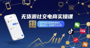无货源社交电商实操课,绕开传统互联网电商模式,撒豆成兵,实现跨平台交易-圆梦资源站