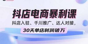 2025抖店电商暴利课,抖店入驻、千川推广、达人对接,30天单店利润破万-圆梦资源站