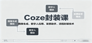 Coze封装课,图像生成、数字人应用、发票助手,流程封装技术-圆梦资源站