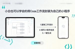 小白也可以学会的将coze工作流封装为自己的小程序-圆梦资源站