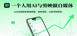 一个人用AI与剪映做自媒体,从AI应用到各赛道剪辑、涨粉变现,从起号到变现-圆梦资源站
