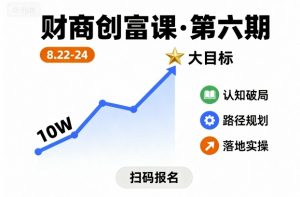财商创富课第六期8月22-24号,如何从10W起步,一步步实现大目标-圆梦资源站