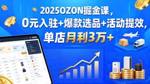 2025OZON掘金课,0元入驻+爆款选品+活动提效,单店月利3万+-圆梦资源站