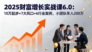 2025财富增长实战课6.0:10万起步+7大风口+6行业案例,小团队年入200万-圆梦资源站
