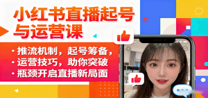 小红书直播起号与运营课:推流机制,起号筹备,运营技巧,助你突破瓶颈开启直播新局面-圆梦资源站