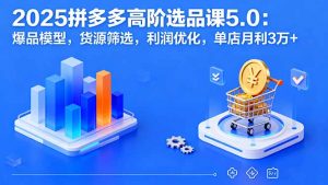 2025拼多多高阶选品课5.0:爆品模型,货源筛选,利润优化,单店月利3万+-圆梦资源站