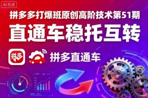 拼多多打爆班原创高阶技术第51期,直通车稳托互转-圆梦资源站