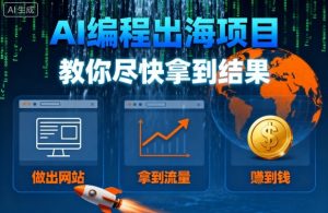 AI编程出海项目,教你尽快拿到结果-做出网站、拿到流量、賺到钱-圆梦资源站