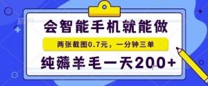 手机项目,二十秒一单,纯薅羊毛一天2张+做就有【揭秘】-圆梦资源站