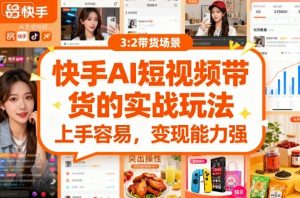 快手ai短视频带货的实战玩法,上手容易,变现能力强-圆梦资源站