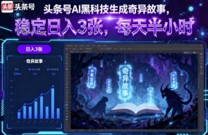 头条号AI黑科技生成奇异故事,稳定日入3张,每天半小时-圆梦资源站