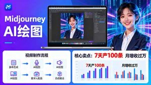 AI绘图照片开口说话视频制作:Midjourney+数字人,7天产100条月增收过万-圆梦资源站