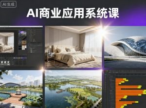 AI商业应用系统课,室内-软装-建筑-景观,智能设计+效果图+动画画实战-圆梦资源站