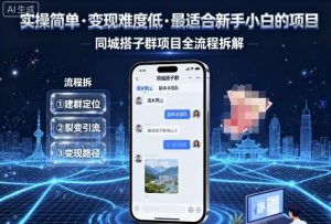 实操简单,变现难度低,最适合新手小白做的项目,每天轻松收入3张,同城搭子群项目全流程拆解-圆梦资源站