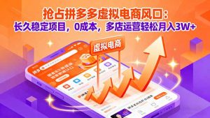 抢占拼多多虚拟电商风口:长久稳定项目,0成本,多店运营轻松月入3W+-圆梦资源站