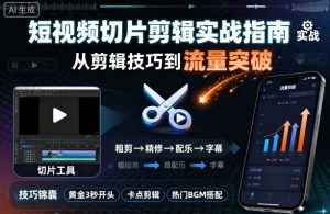 短视频切片剪辑实战指南,从剪辑技巧到流量突破-圆梦资源站