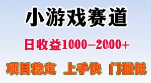 最新小游戏赛道,日收益1k-2k+,项目稳定上手快门槛低,在家就可以自己创业【揭秘】-圆梦资源站