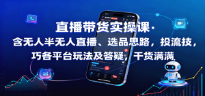直播带货实操课:含无人半无人直播、选品思路,投流技巧,各平台玩法及答疑,干货满满-圆梦资源站