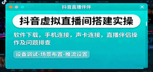 抖音虚拟直播间搭建实操、软件下载,手机连接,声卡连接,直播伴侣操作及问题排查-圆梦资源站