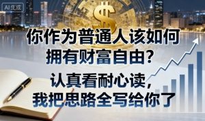 付费文章:你作为普通人该如何拥有财富自由?认真看耐心读,我把思路全写给你了-圆梦资源站