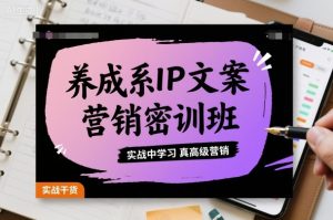 养成系IP文案营销密训班,实战中学习真高级营销-圆梦资源站