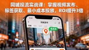 同城投流实战课:掌握视频发布、标签获取、最小成本投放,ROI提升3倍-圆梦资源站