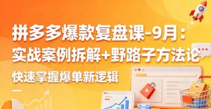 拼多多爆款复盘课-9月:实战案例拆解+野路子方法论,快速掌握爆单新逻辑-圆梦资源站