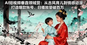 AI短视频垂直领域营:从古风育儿到情感动漫,打造爆款账号,日播放量破百万-圆梦资源站