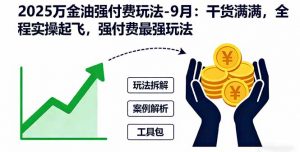 2025万金油强付费玩法-9月:干货满满,全程实操起飞,强付费最强玩法-圆梦资源站