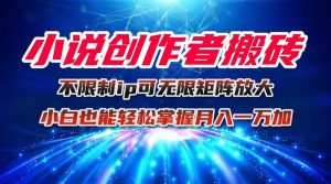小说创作者搬砖玩法,不限制IP简单无脑 可矩阵无限放大小白也能实现轻…-圆梦资源站