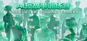 AI短故事训练营:写作搭配人设、素材、Prompt内容,高效创作变现-圆梦资源站