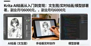 Krita AI绘画从入门到变现:文生图/实时绘画/模型部署,副业月均6000元-圆梦资源站