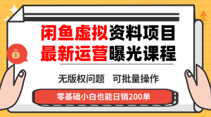 闲鱼虚拟资料最新变现玩法,一人多店无需囤货,多管道收益独家玩法…-圆梦资源站