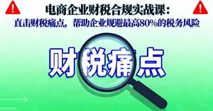 电商企业财税合规实战课,直击财税痛点,帮助企业规避最高80%的税务风险-圆梦资源站
