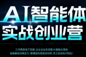 AI智能体实体战创业营(深圳9月23-25日),多维度助力老板、管理层、员工提升效能-圆梦资源站