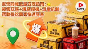 餐饮同城流量变现指南:视频获客+爆店模板+流量机制 帮助餐饮商家快速获客-圆梦资源站