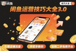 闲鱼运营技巧大全3.0,引爆店铺流量,手把手教你玩转二手电商平台-圆梦资源站
